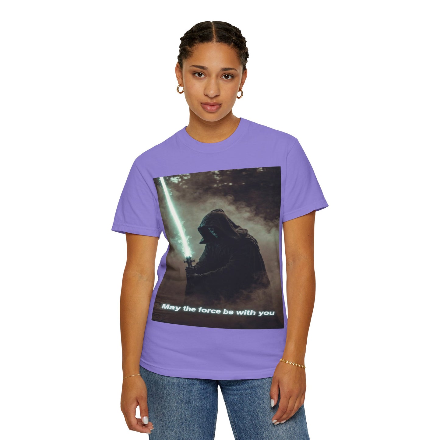 T-Shirt — 'May the force be with you' Lightsaber Sci‑Fi Graphic Tee