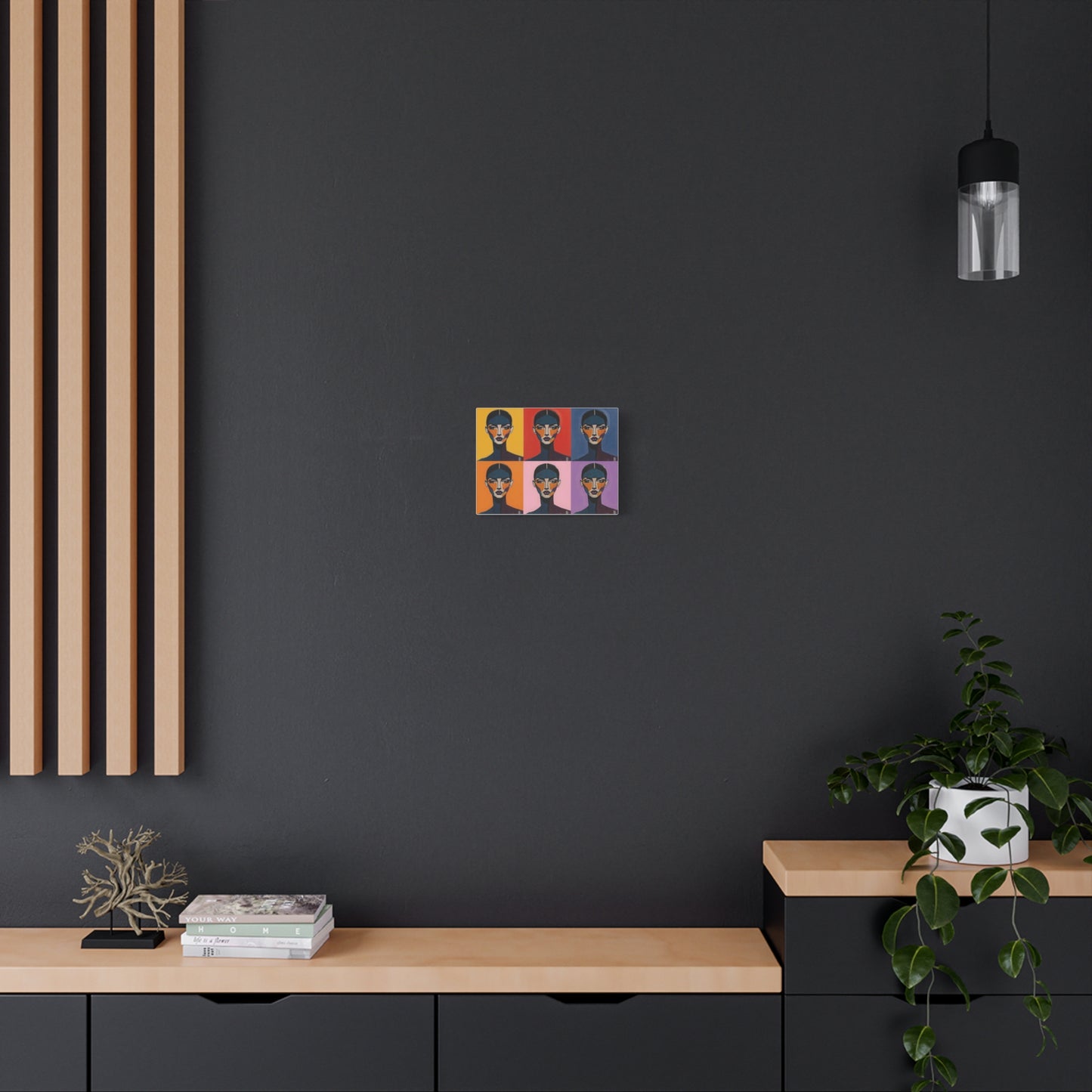 Pop Art Portrait Canvas - Colorful Six-Panel Female Face Wall Art