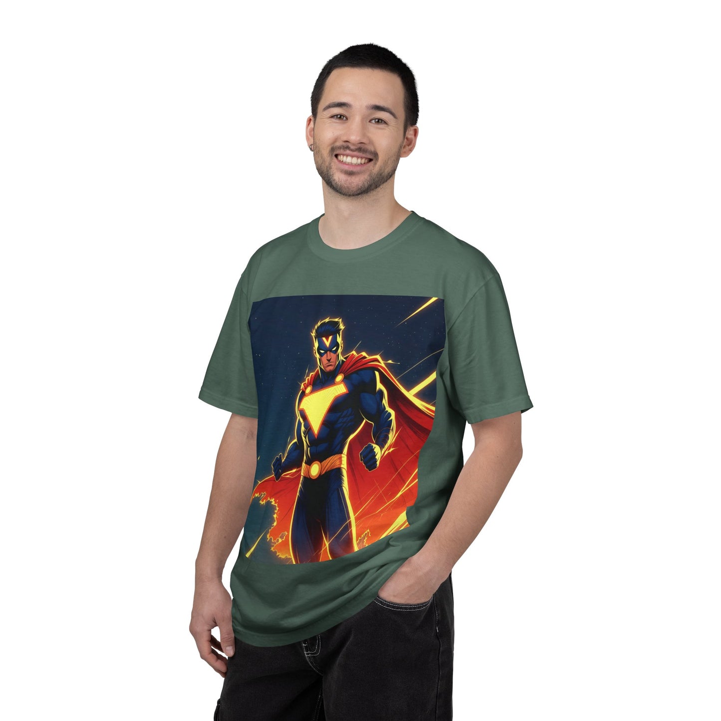 Superhero Graphic T-Shirt – Bold Cape Hero Design