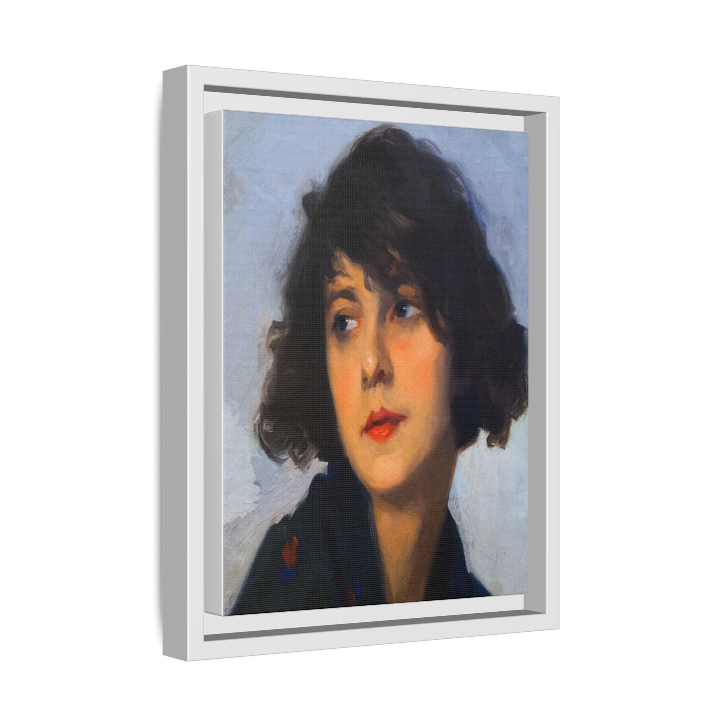 Mulher do chale verde (cropped) by Cyprien Eugene Boulet Framed Matte Canvas Print