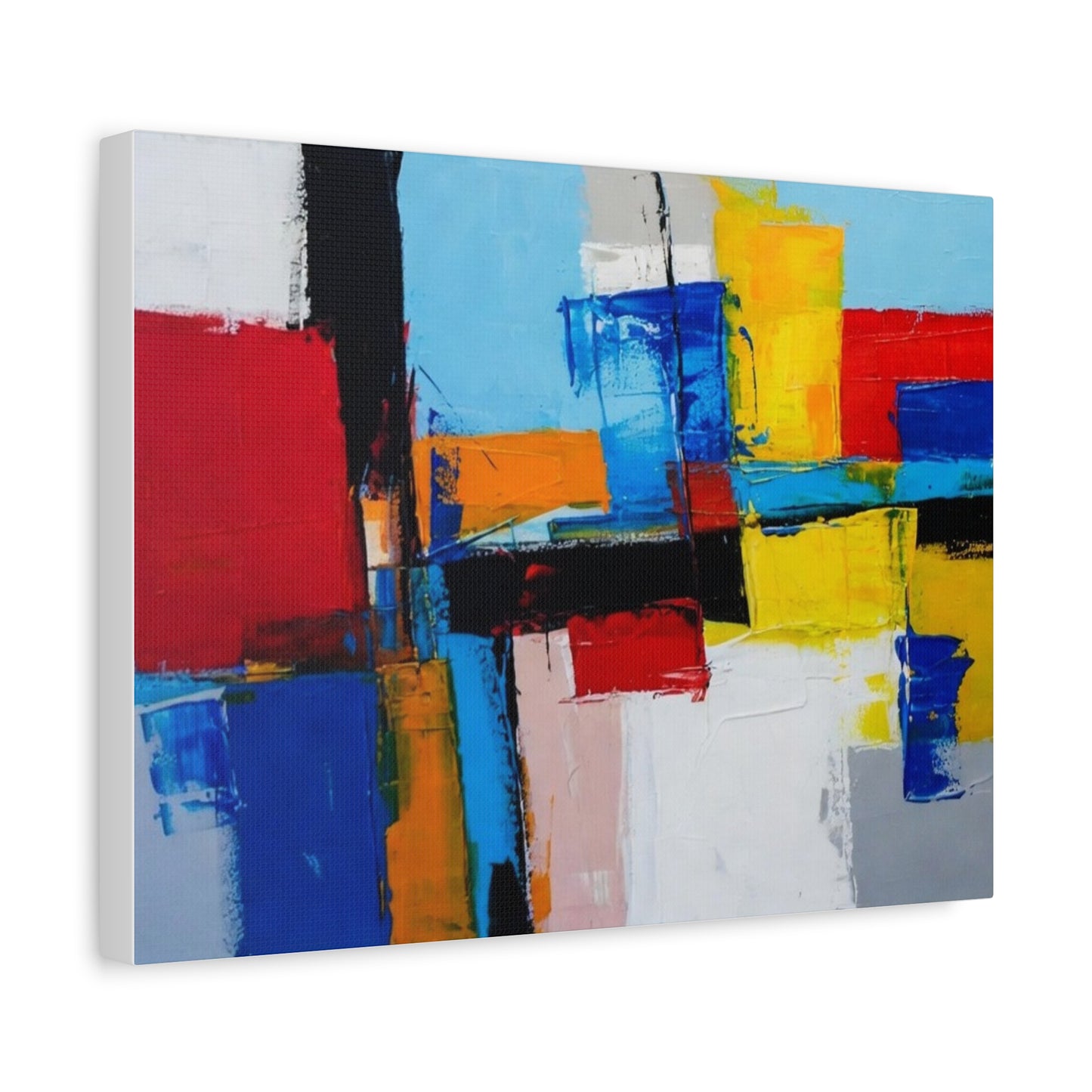 Abstract Color Block Canvas Print — Modern Geometric Wall Art