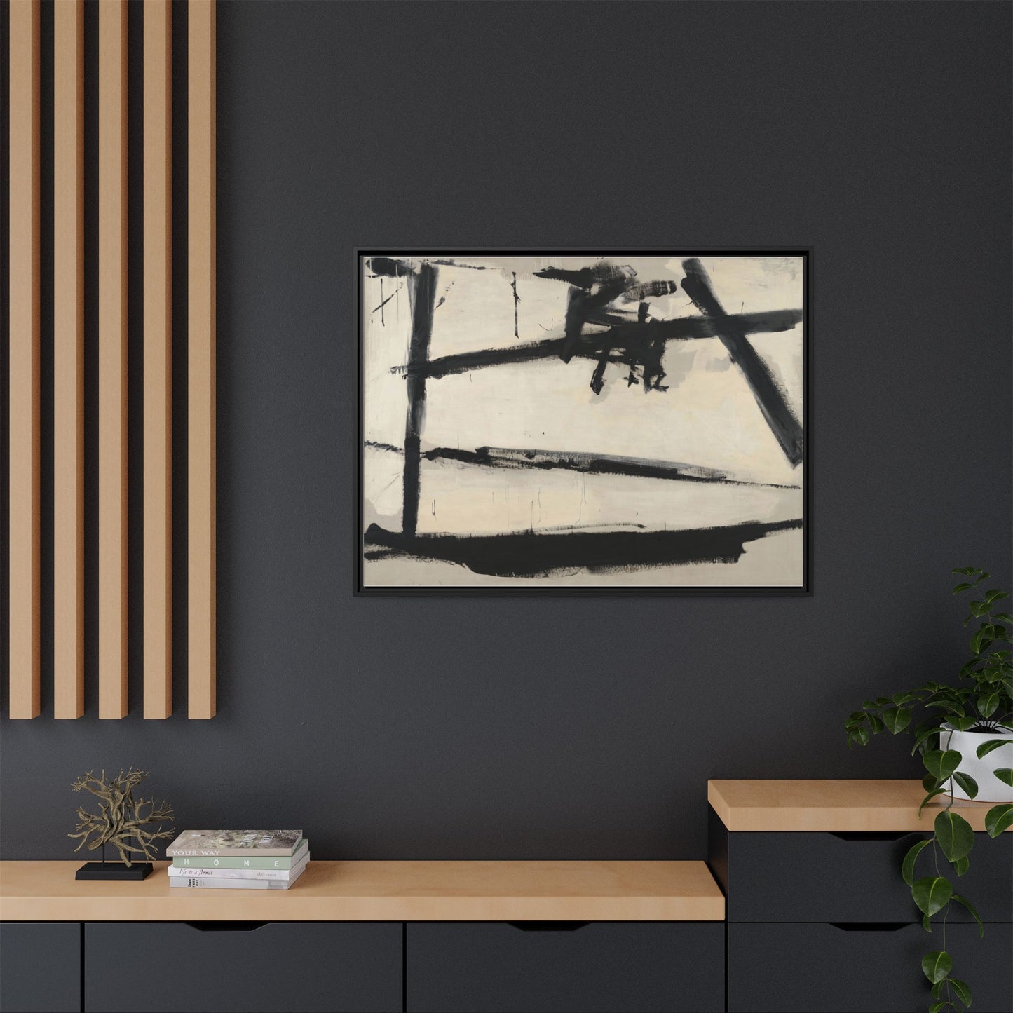 Painting Number 2 by Franz Kline Framed Abstract Canvas Art Print