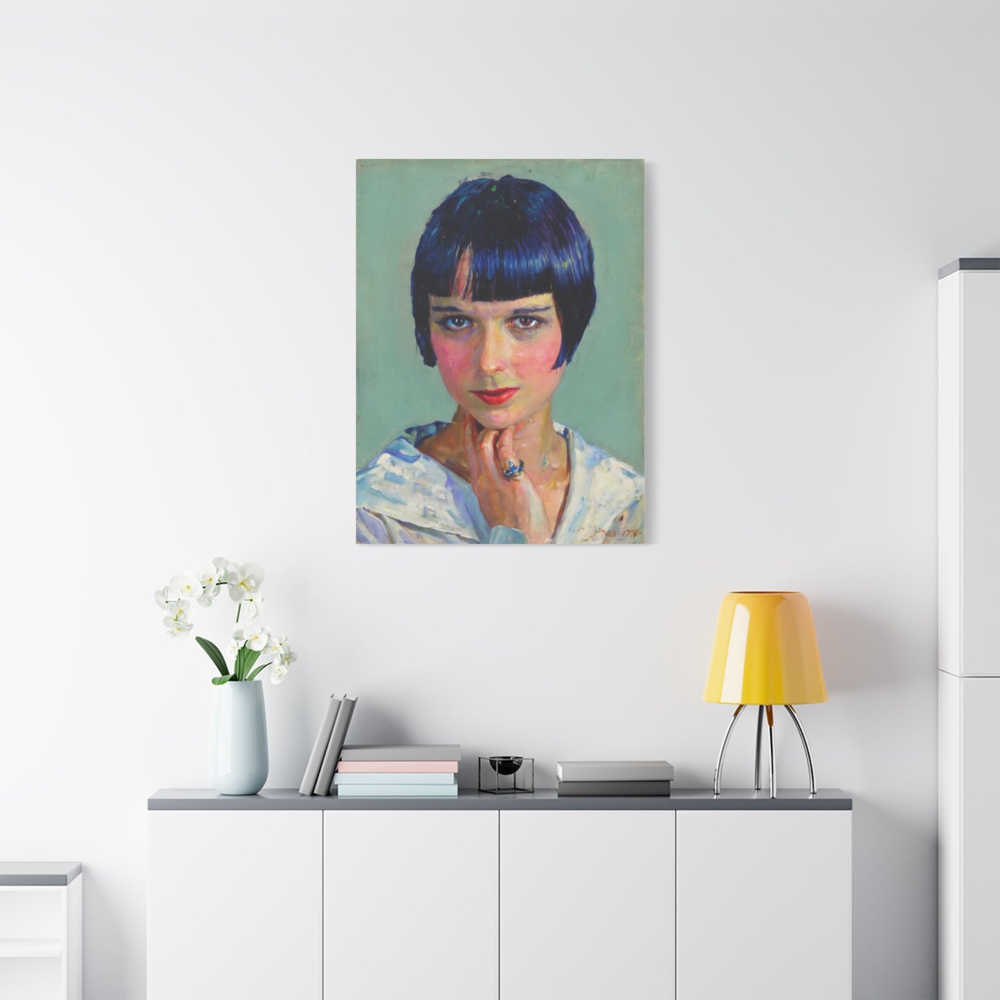 Portrait Canvas Print — Vintage Flapper Woman Matte Stretched Wall Art