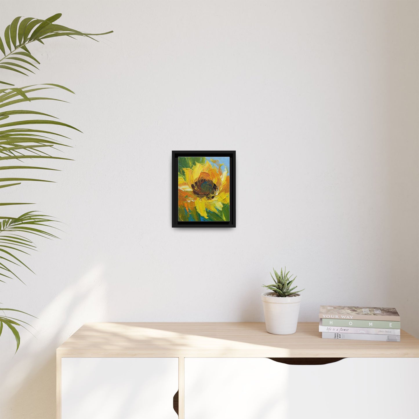 Framed Sunflower Abstract Matte Canvas Print