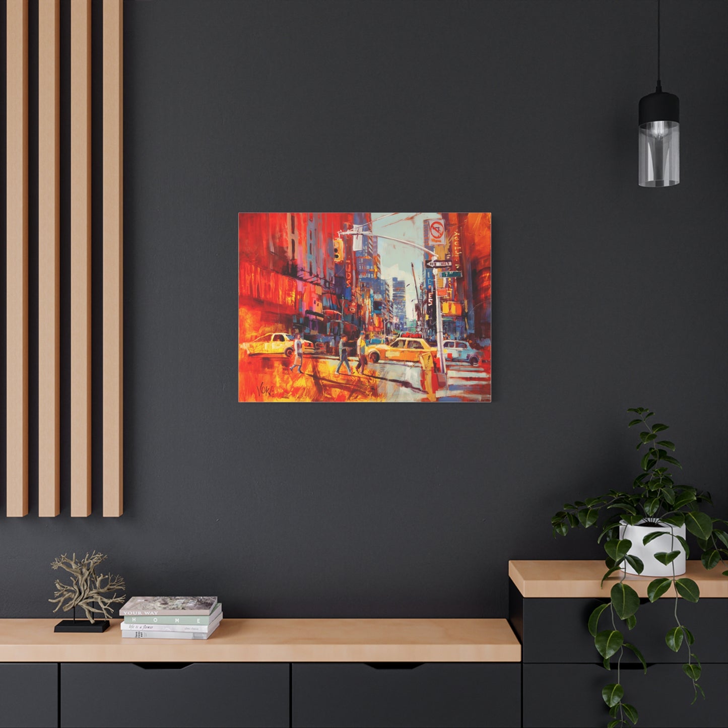 New York 7th AV attributed to Voke Canvas Wall Art — Matte Stretched Canvas