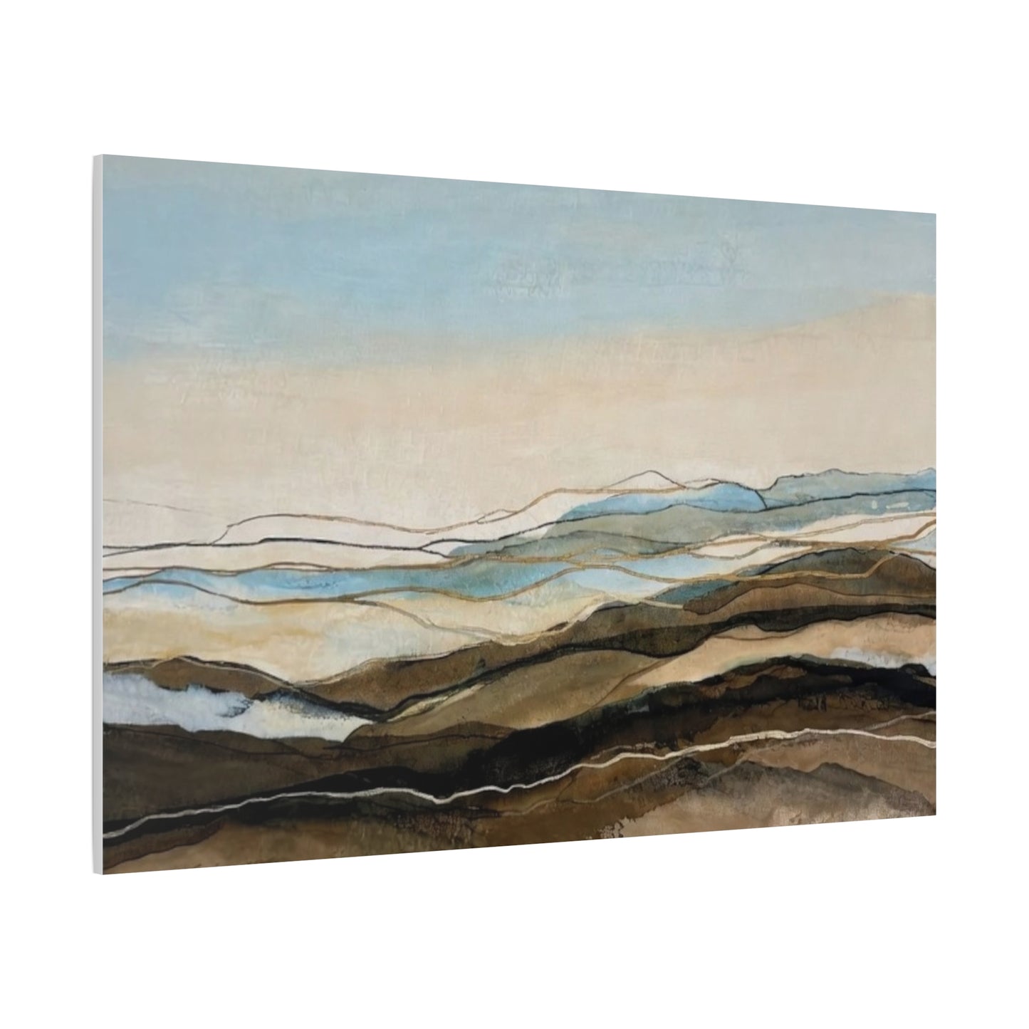 Abstract Coastal Landscape Matte Canvas – Stretched Wall Art