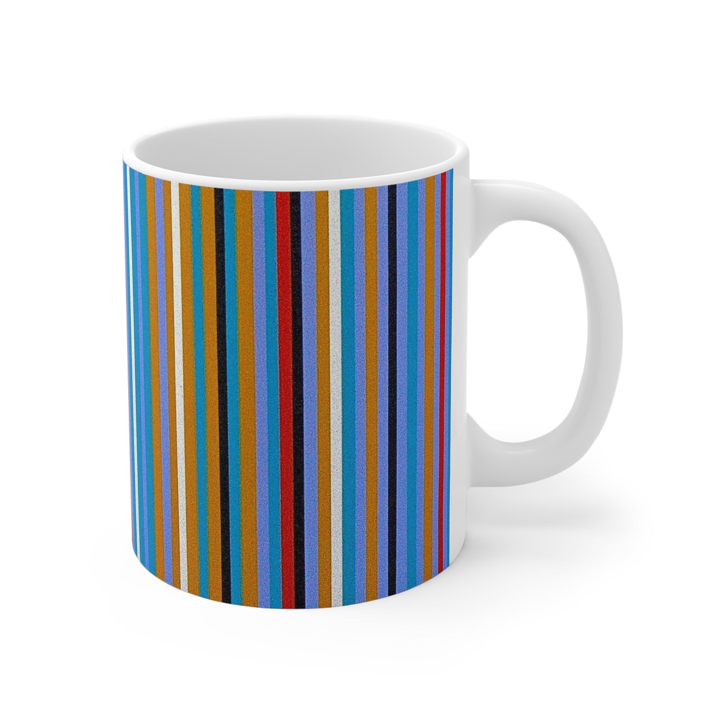 Colorful Vertical Stripe Coffee Mug – Bright Multicolor Pattern