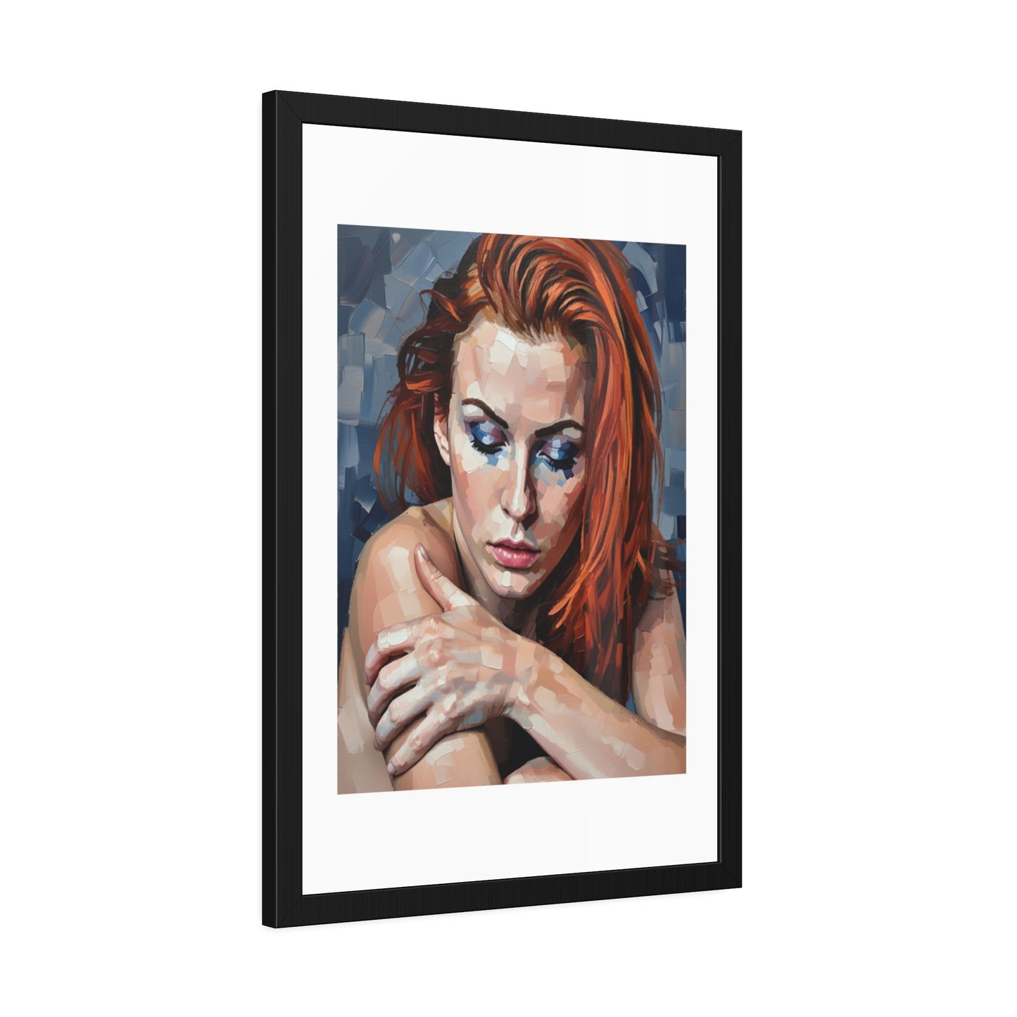 Framed Poster - Moody Redhead Portrait Art Print (Framed)