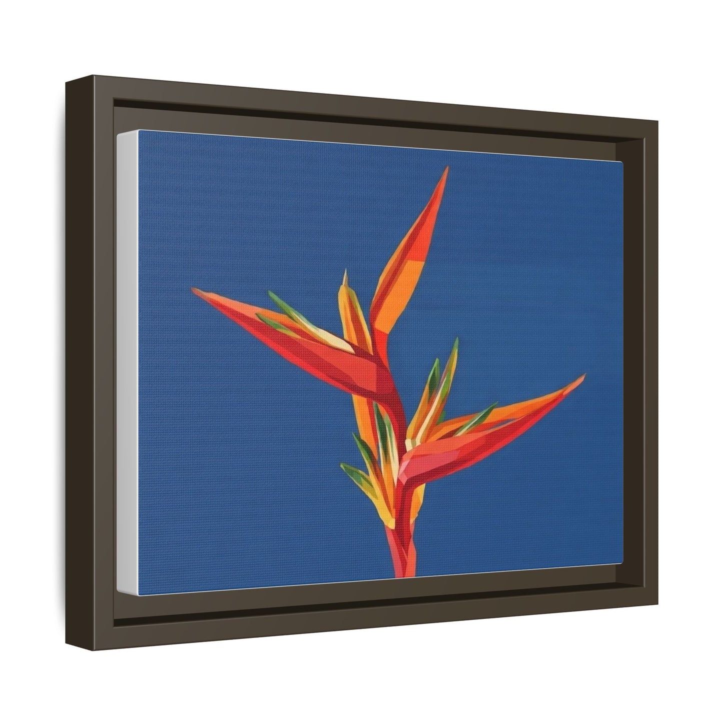 Framed Matte Canvas – Tropical Bird of Paradise Floral Wall Art