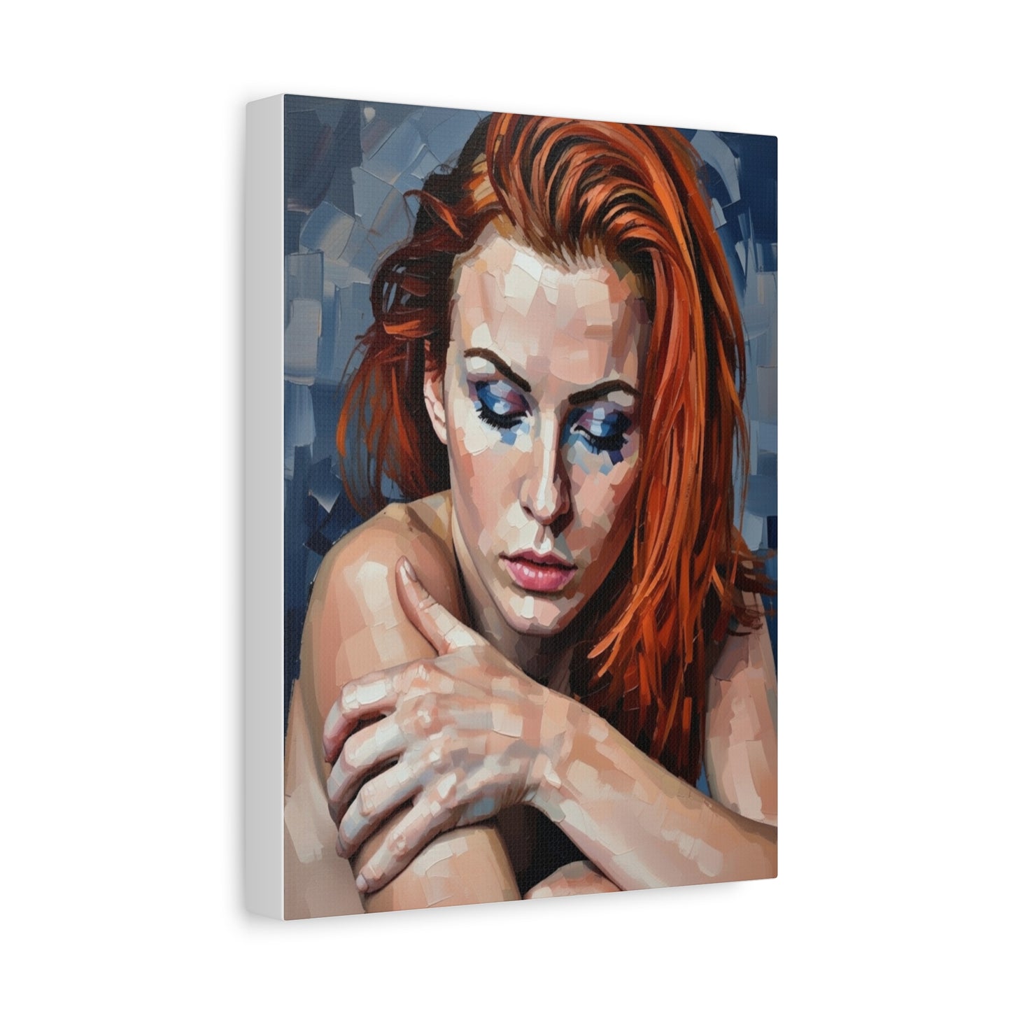 Red-Headed Woman Portrait Canvas Print — Matte Stretched Wall Art