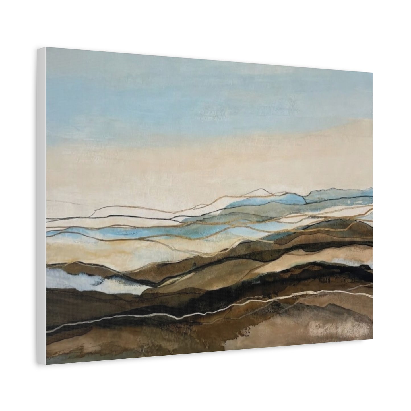 Abstract Coastal Landscape Matte Canvas – Stretched Wall Art