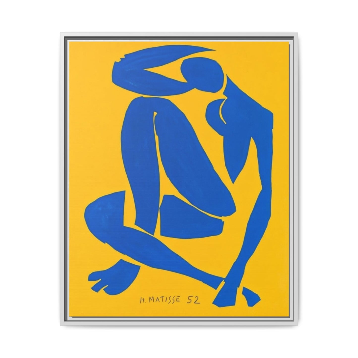 Abstract Blue Nude Matte Canvas Wall Art, Framed