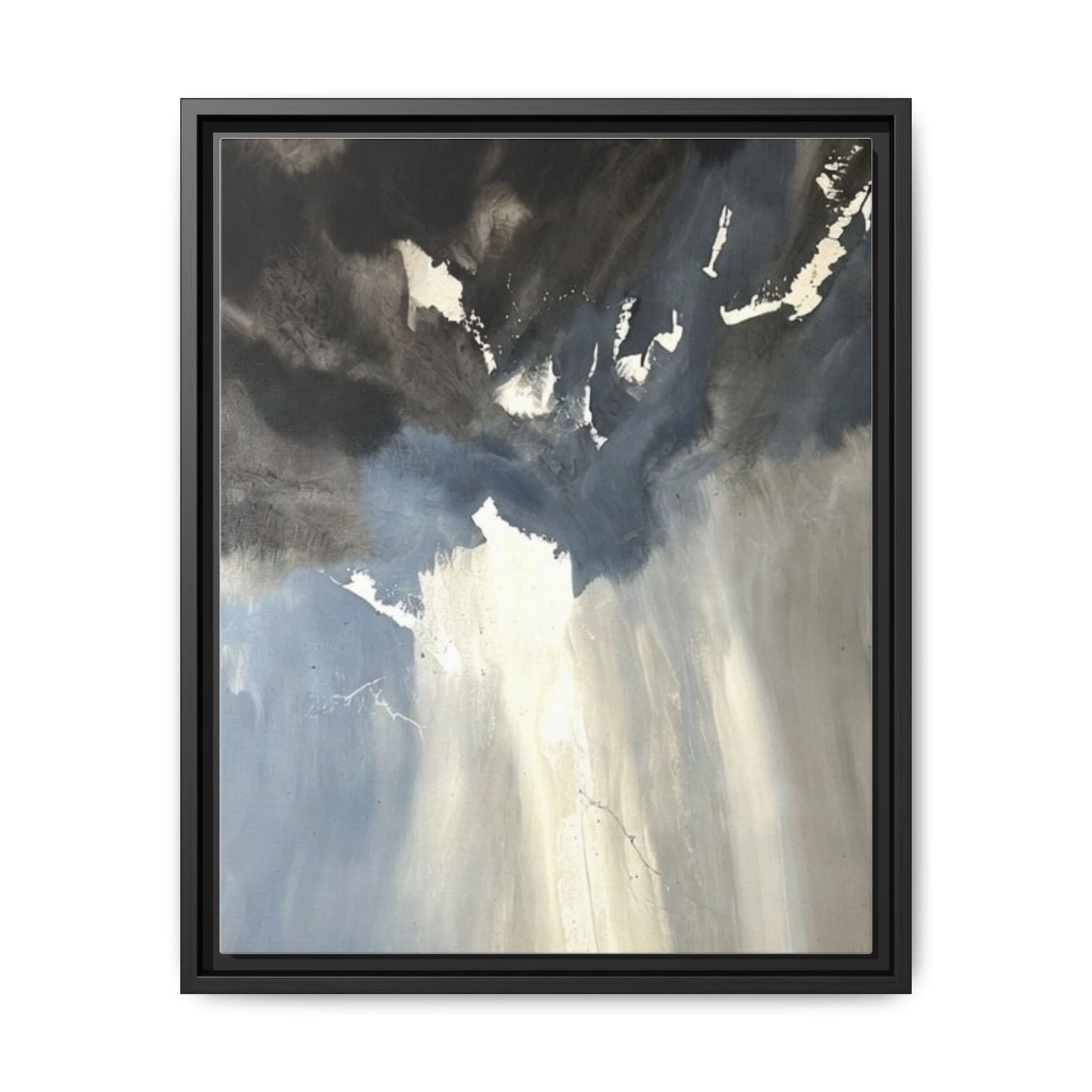 Framed Matte Canvas Art — Moody Abstract Sky Painting