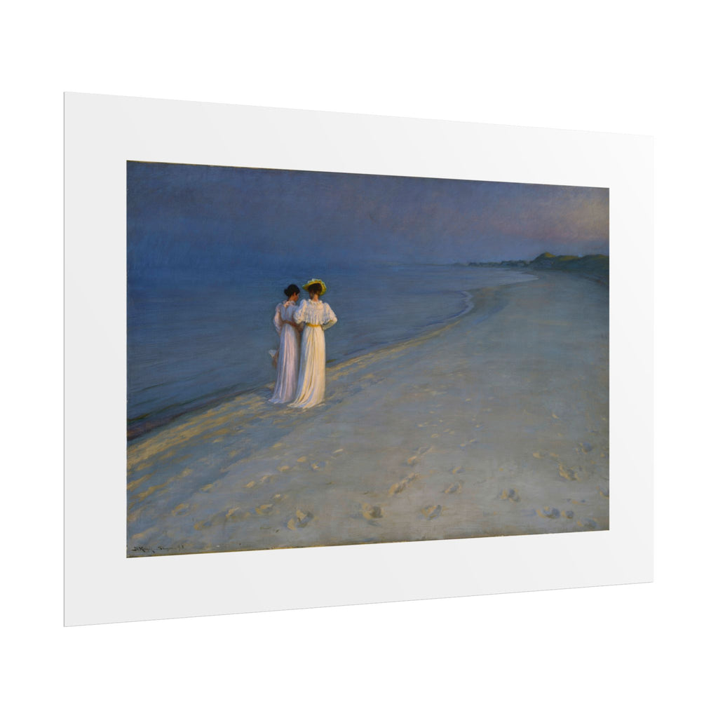 Summer evening on Skagen's Beach by P.S. Krøyer Wall Art Print