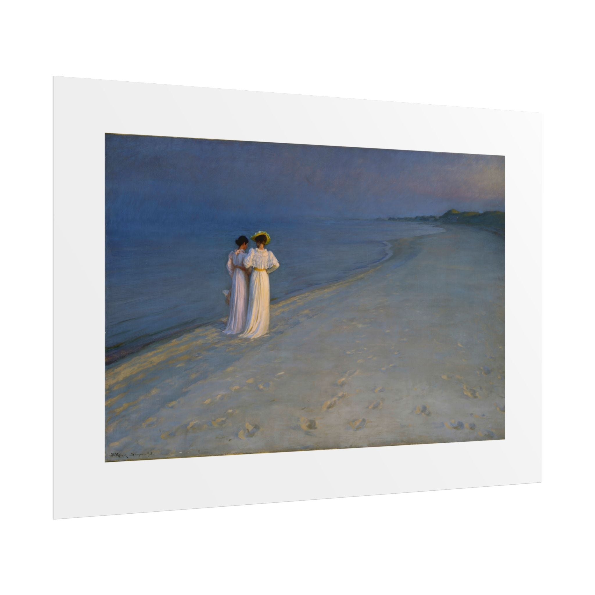 Summer evening on Skagen's Beach by P.S. Krøyer Wall Art Print