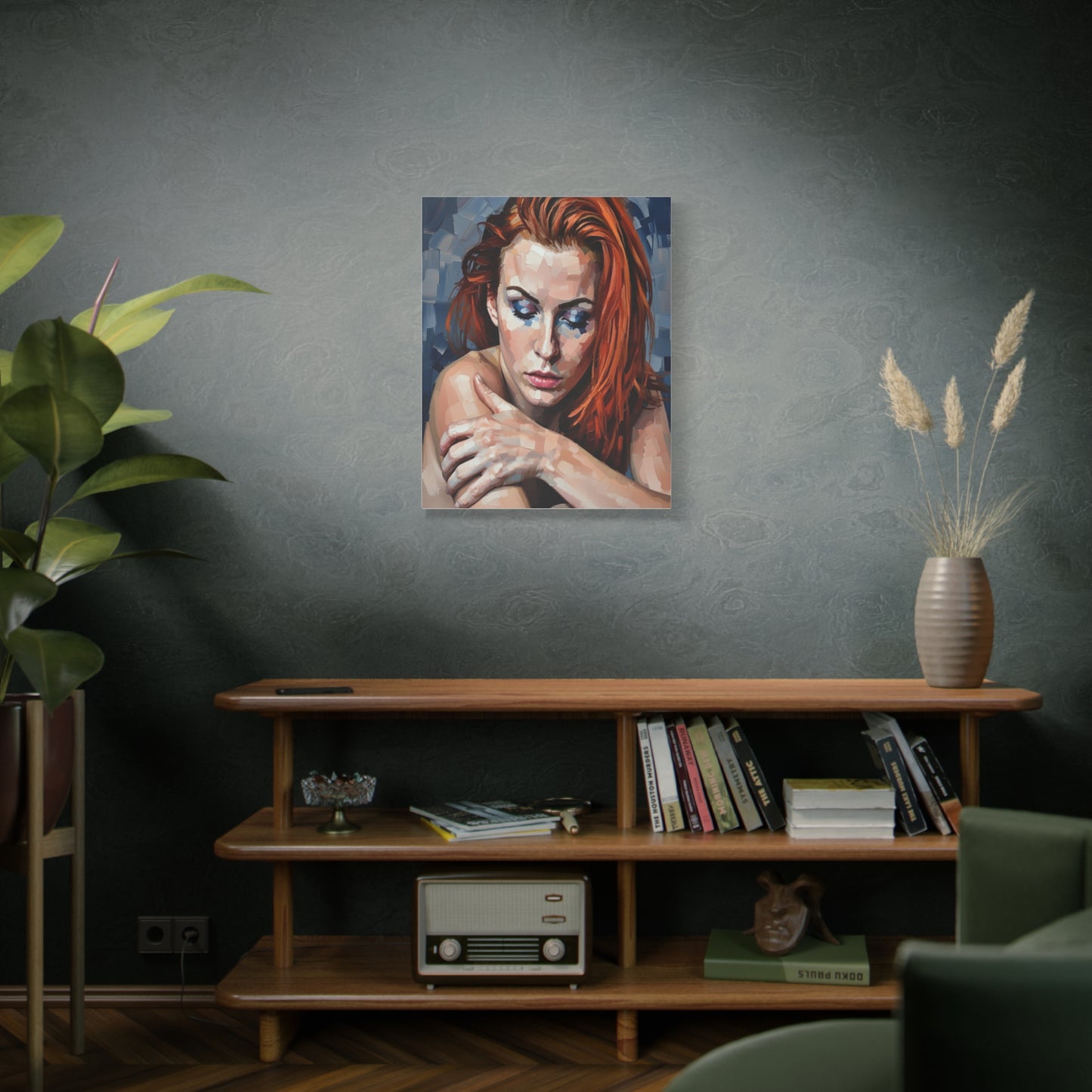 Red-Headed Woman Portrait Canvas Print — Matte Stretched Wall Art