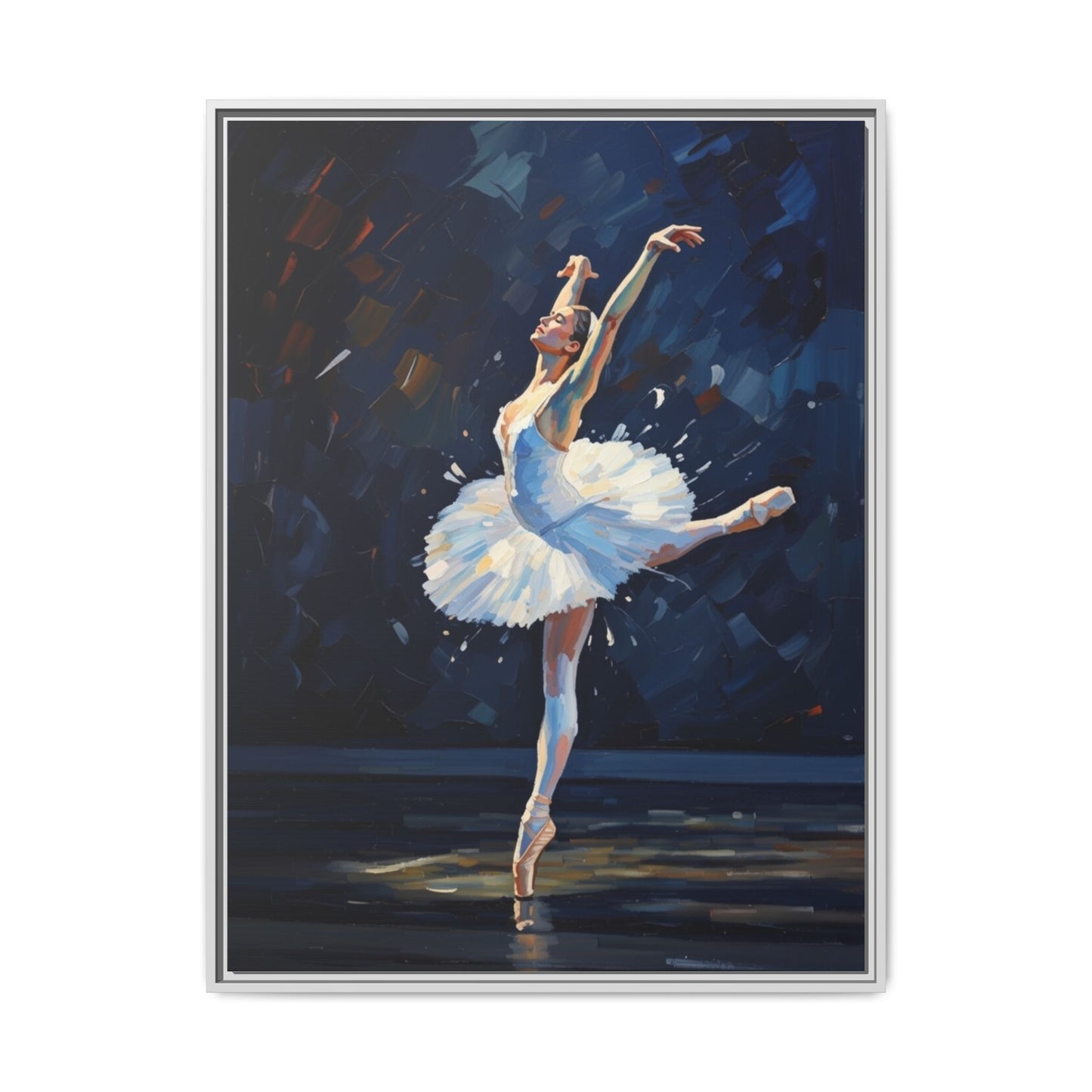 Ballerina Ballet Canvas Print — Framed Matte Wall Art