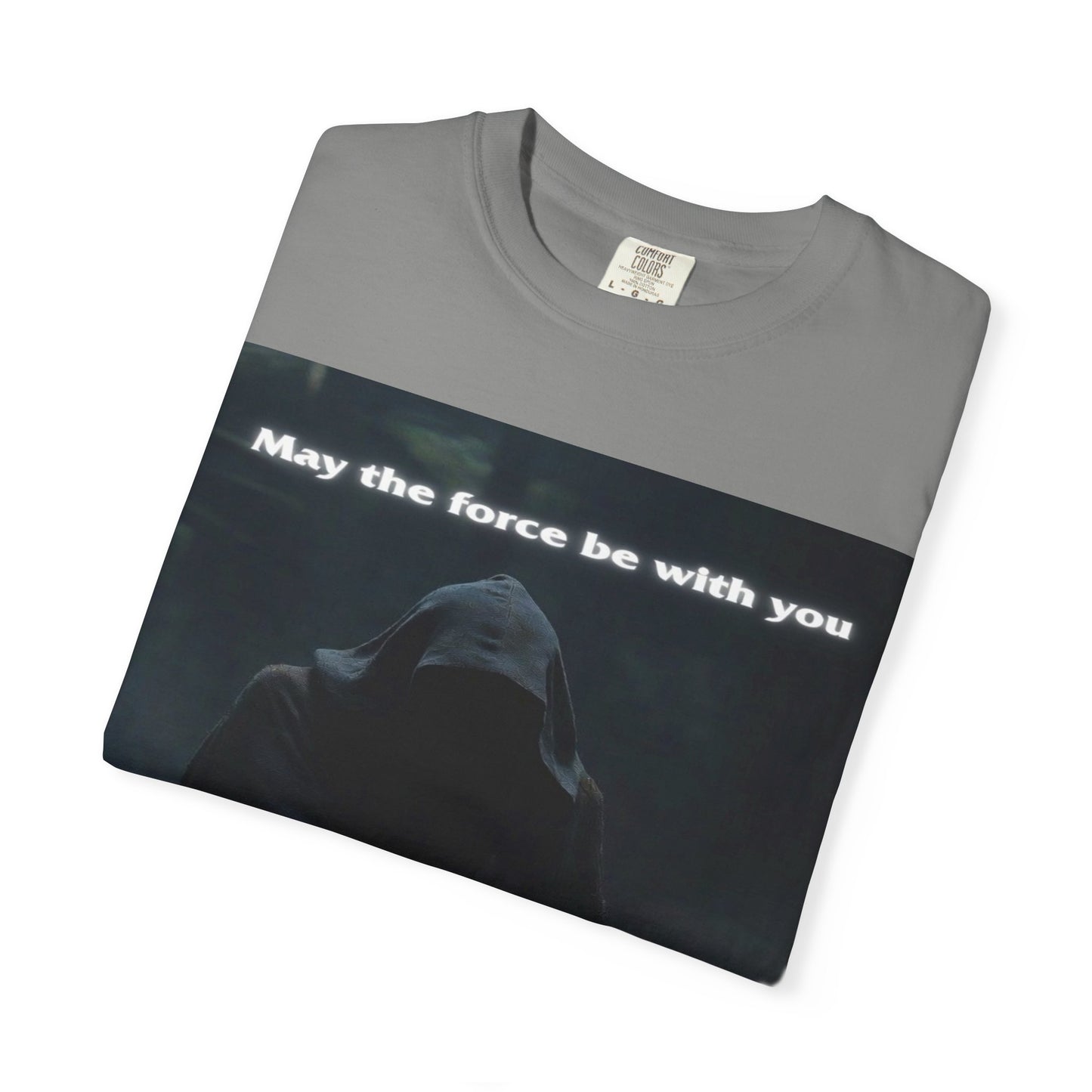 May the Force Be With You T-Shirt — Dark Hooded Lightsaber Graphic Tee