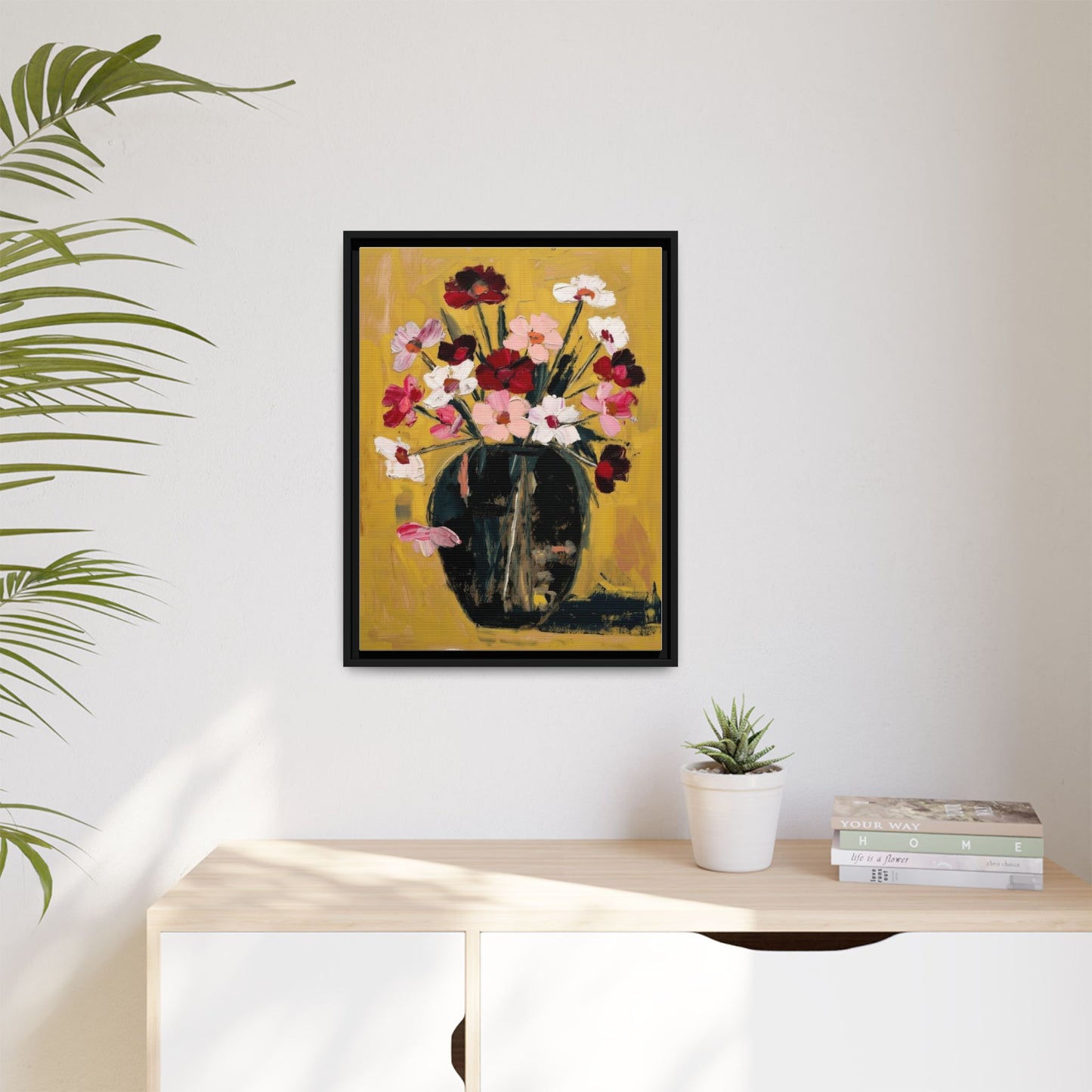 Framed Matte Canvas Floral Still Life Wall Art