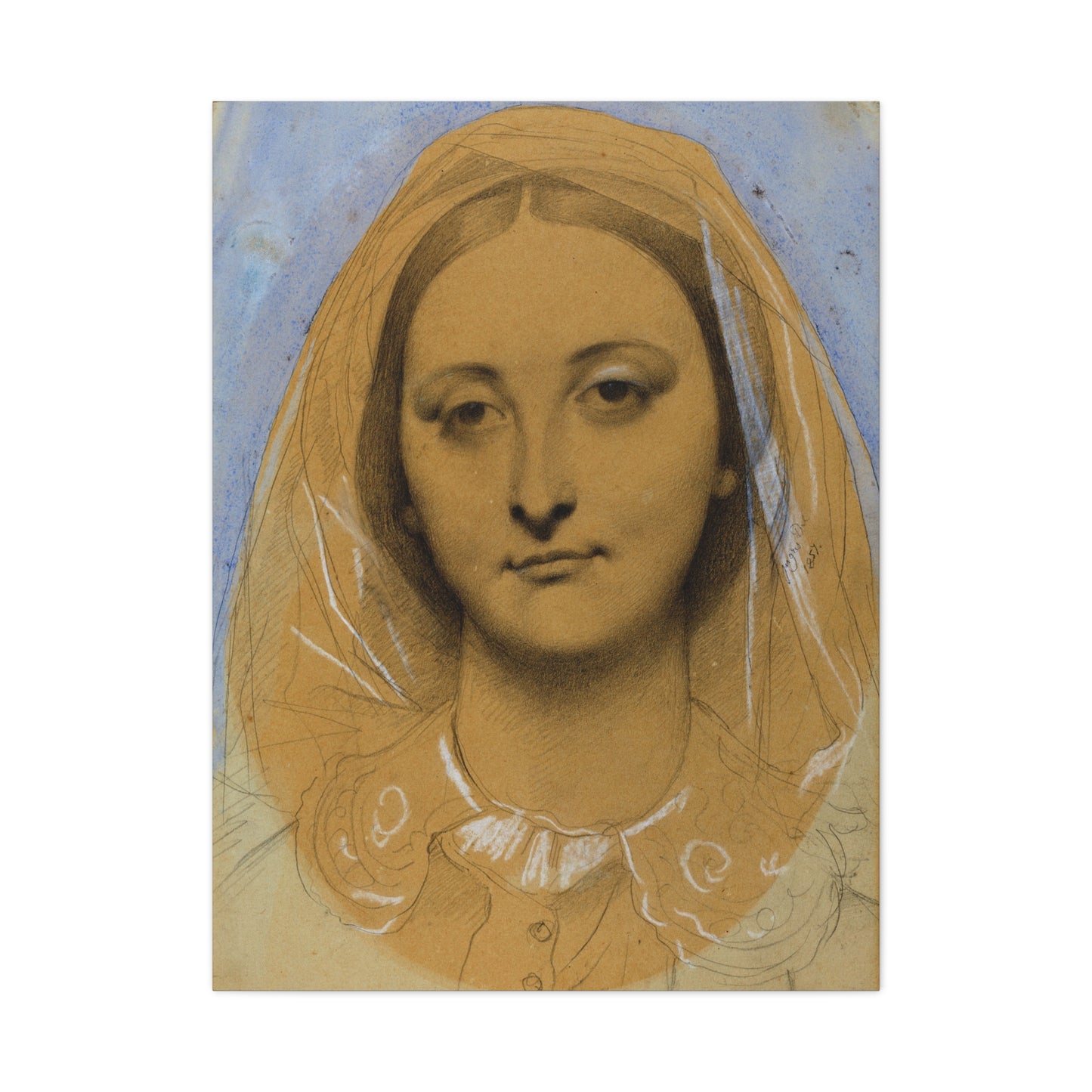 Mademoiselle Mary de Borderieux by Jean Auguste Dominique Ingres Matte Stretched Canvas Wall Art