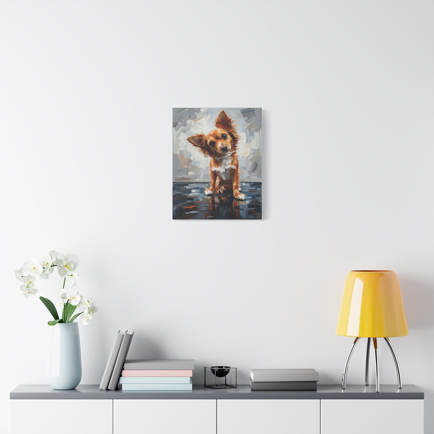 Charming Chihuahua Canvas Print — Whimsical Dog Portrait Wall Art