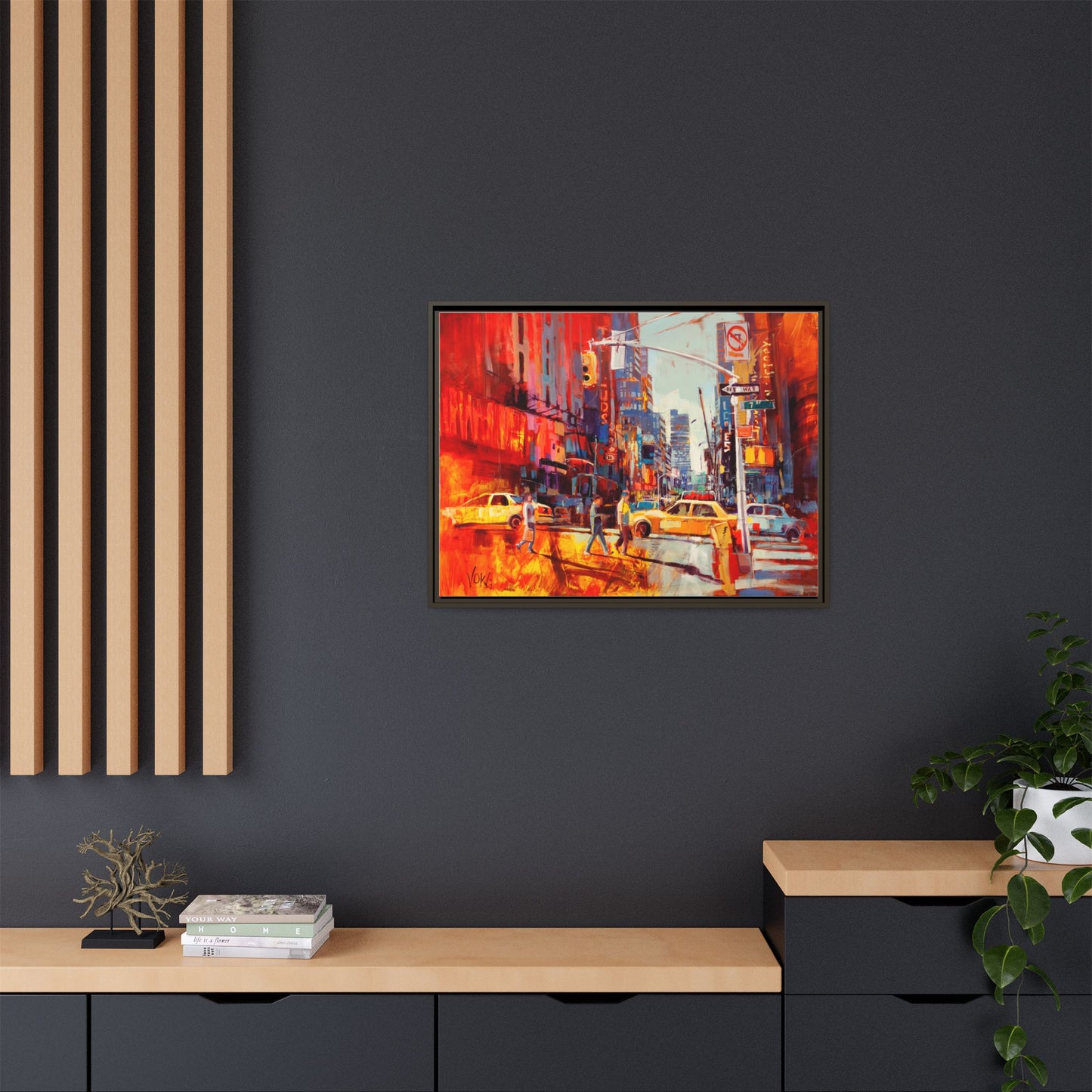 New York 7th AV attributed to Voke Framed Matte Canvas – Art Print