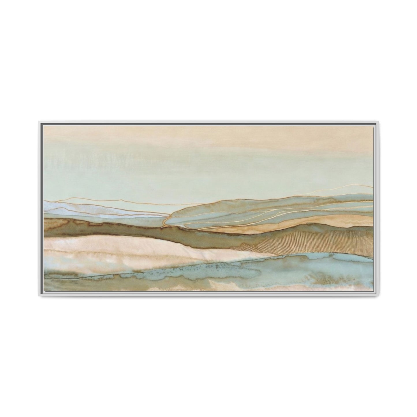 Framed Matte Canvas Coastal Abstract Landscape Wall Art