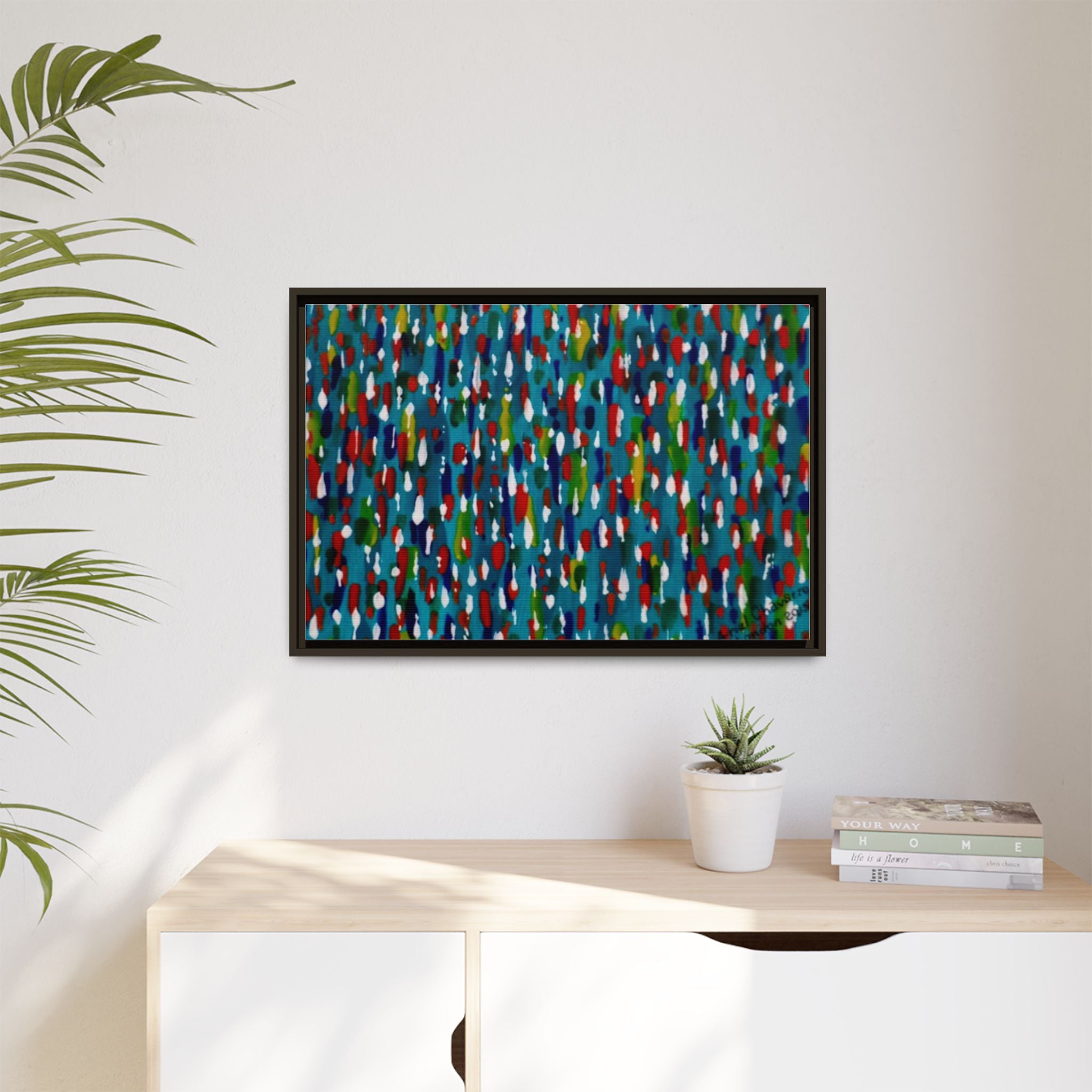Colours Of The Soul Reflecting On Water by Ariel Chavarro Avila Matte Canvas Framed Art
