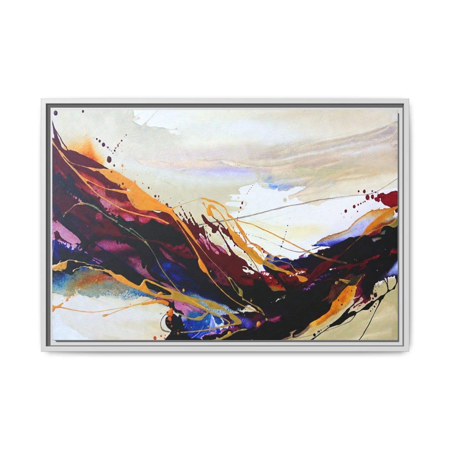 Abstract Flow Matte Canvas Framed Wall Art