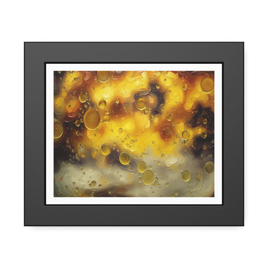 Framed Poster - Abstract Golden Bokeh Rain Wall Art (Framed Paper Poster)