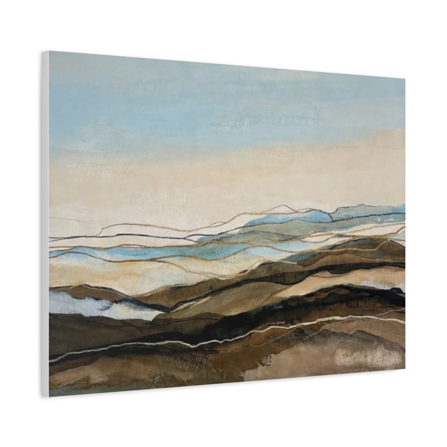 Abstract Coastal Landscape Matte Canvas – Stretched Wall Art