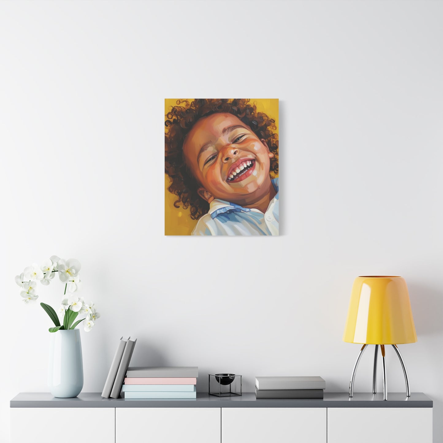 Joyful Child Portrait Canvas - Matte Stretched Wall Art
