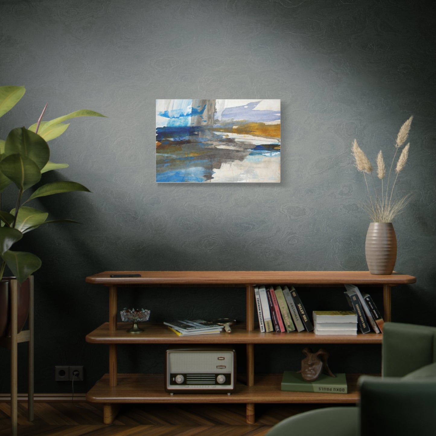 Abstract Coastal Blue Matte Canvas Print — Stretched 1.25" Wall Art
