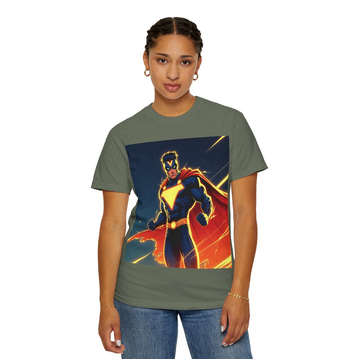 Superhero Graphic T-Shirt – Bold Cape Hero Design
