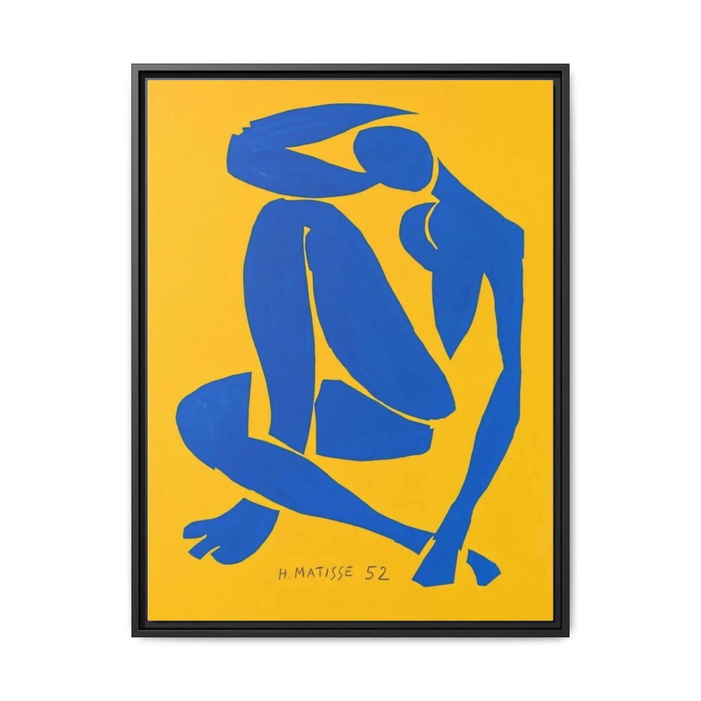 Abstract Blue Nude Matte Canvas Wall Art, Framed