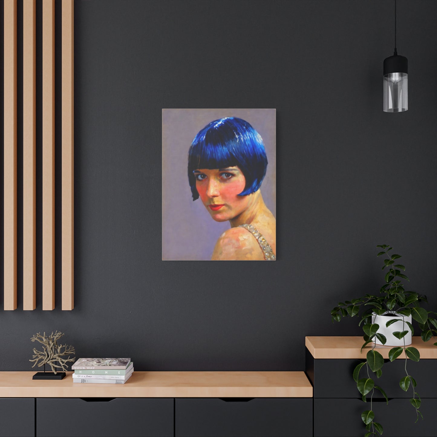 Blue Bob Portrait Matte Canvas Print - Stretched Wall Art