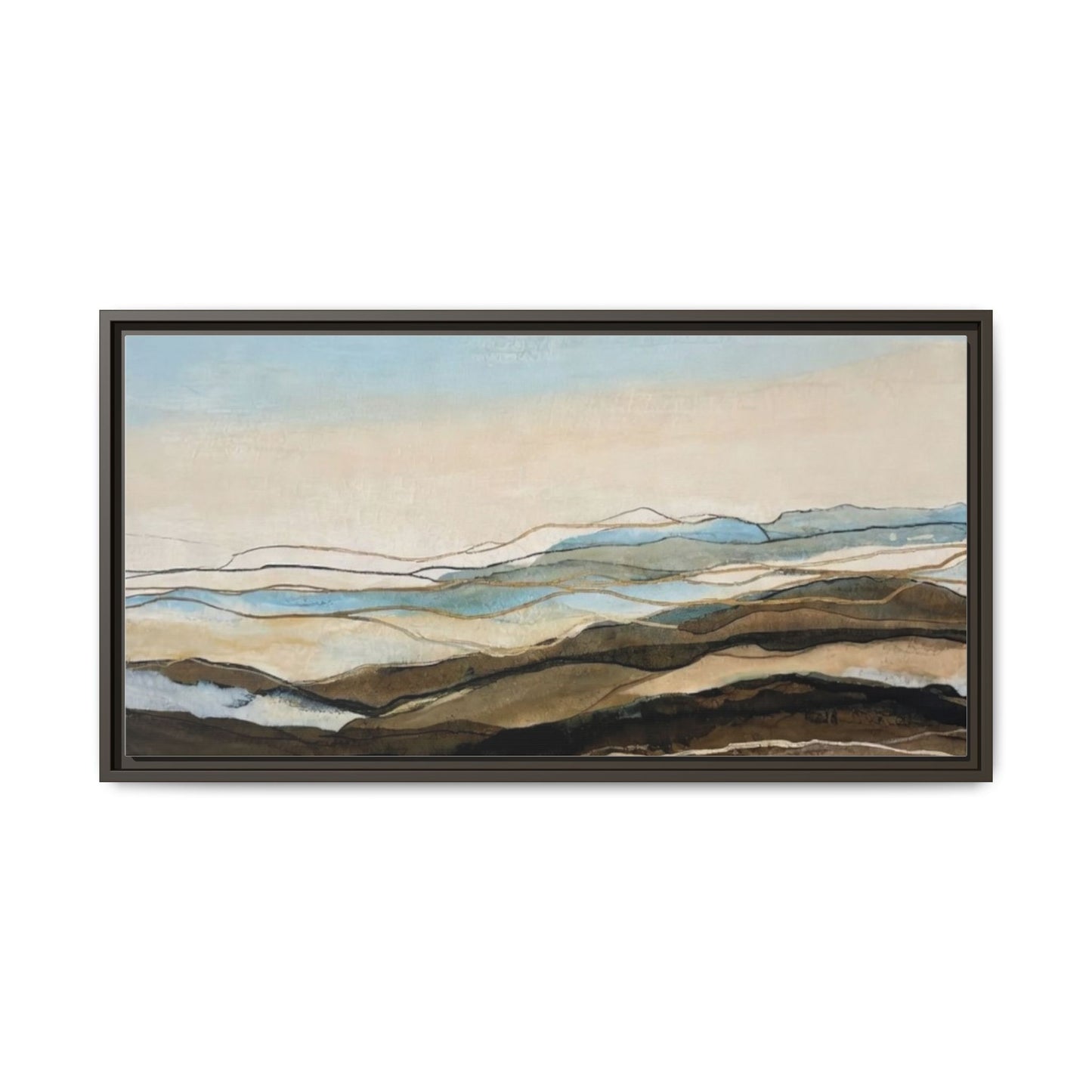 Framed Matte Canvas Print — Abstract Coastal Landscape Wall Art