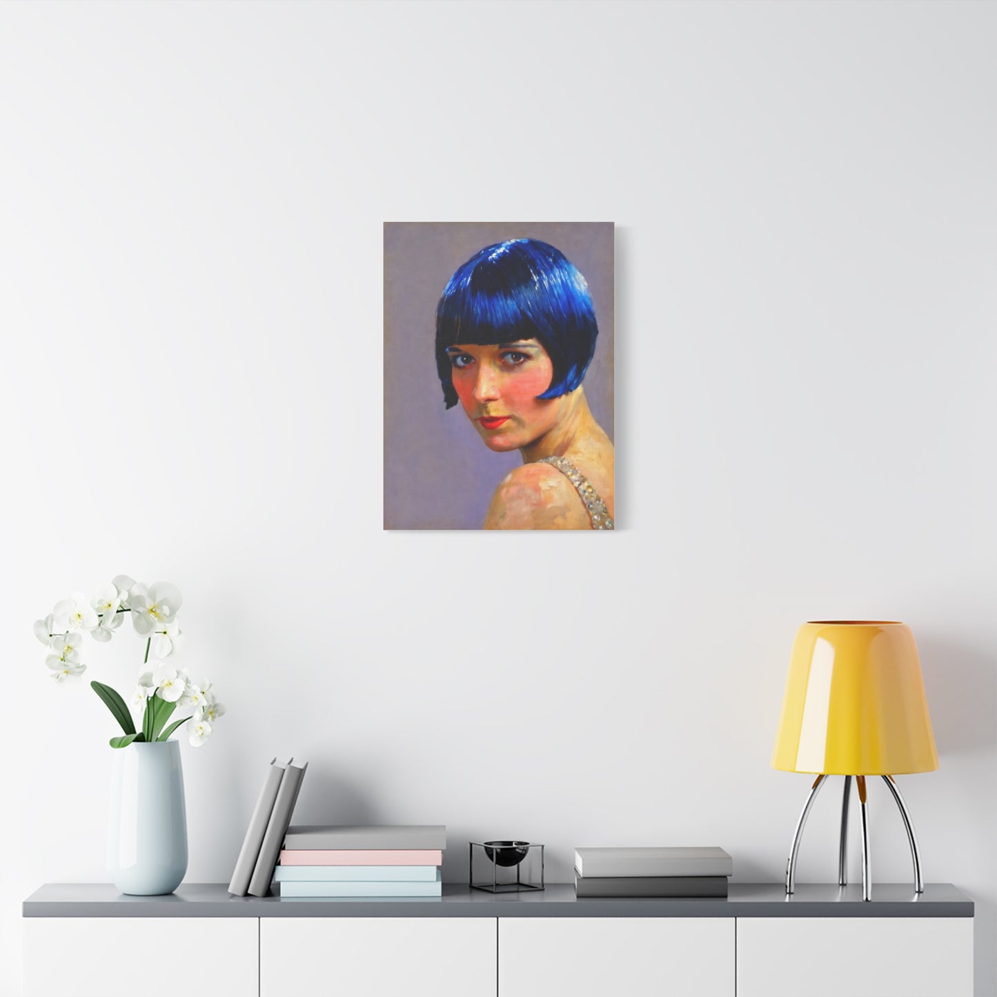Blue Bob Portrait Matte Canvas Print - Stretched Wall Art