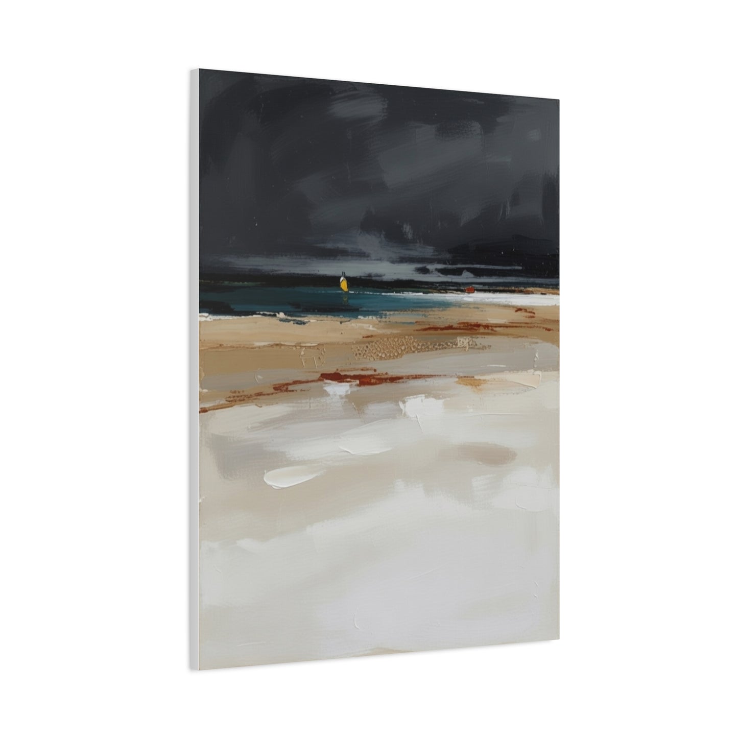 Beachscape Canvas Art — Stormy Seascape Matte Stretched Wall Art