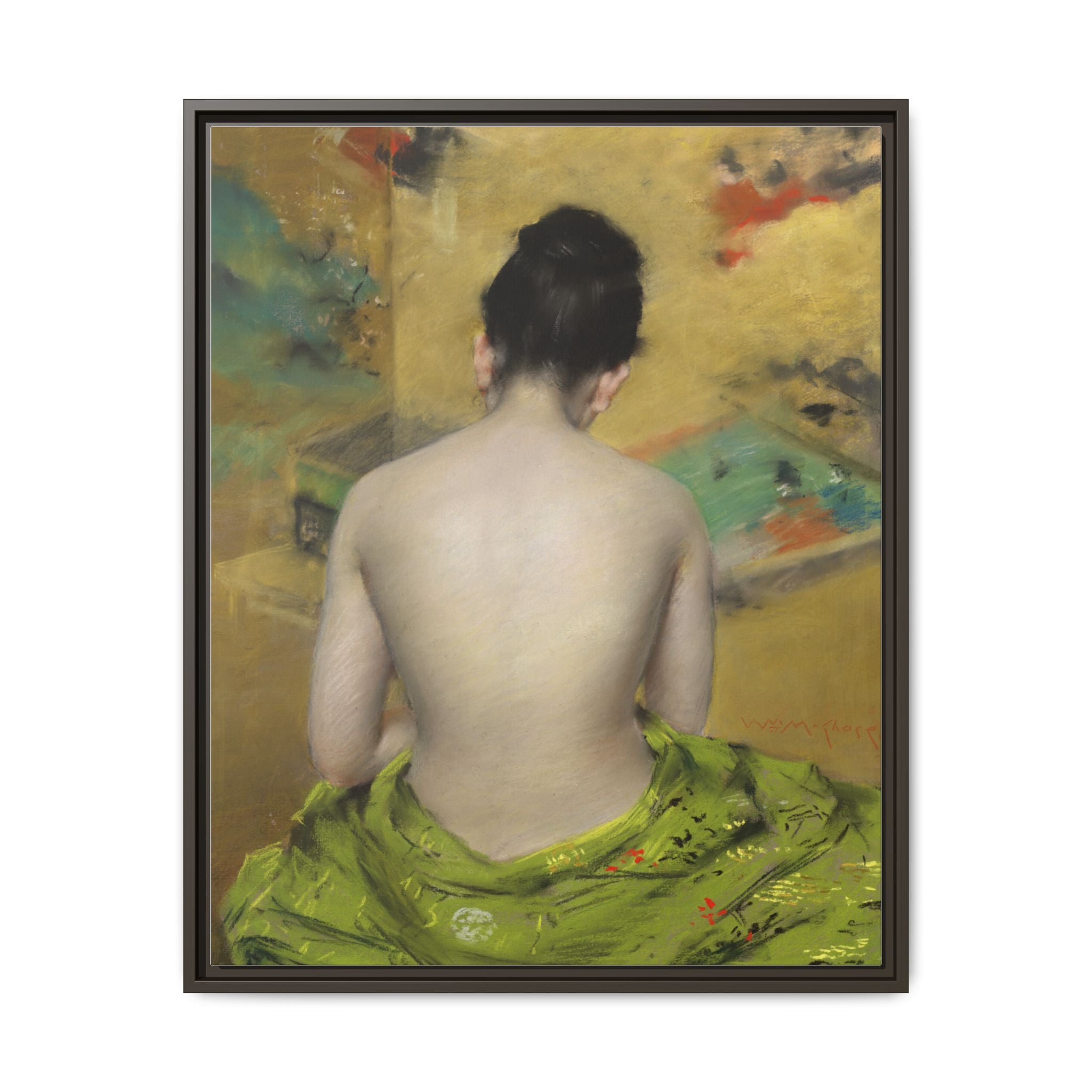 Study of Flesh Color and Gold by William Merritt Chase Framed Matte Canvas Art
