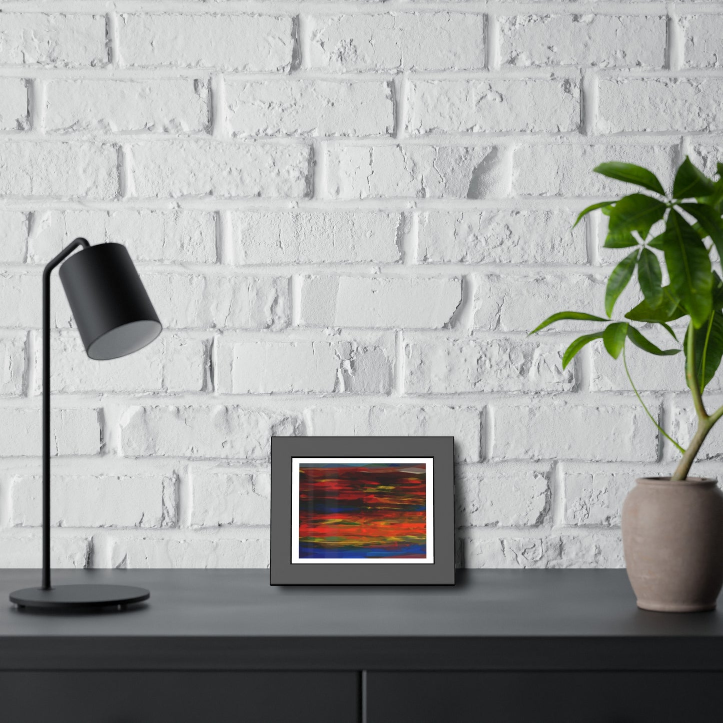 Abstract Sunset Framed Poster — Colorful Modern Wall Art