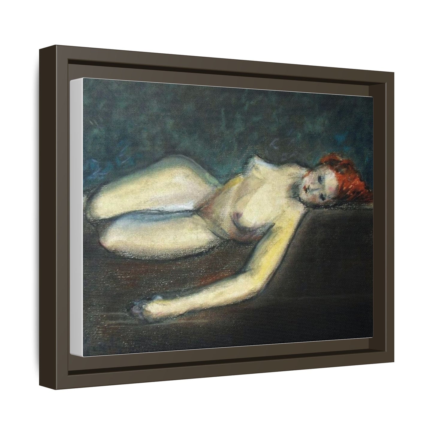 Lying nude by Paul Gosselin Framed Matte Canvas Wall Art Print