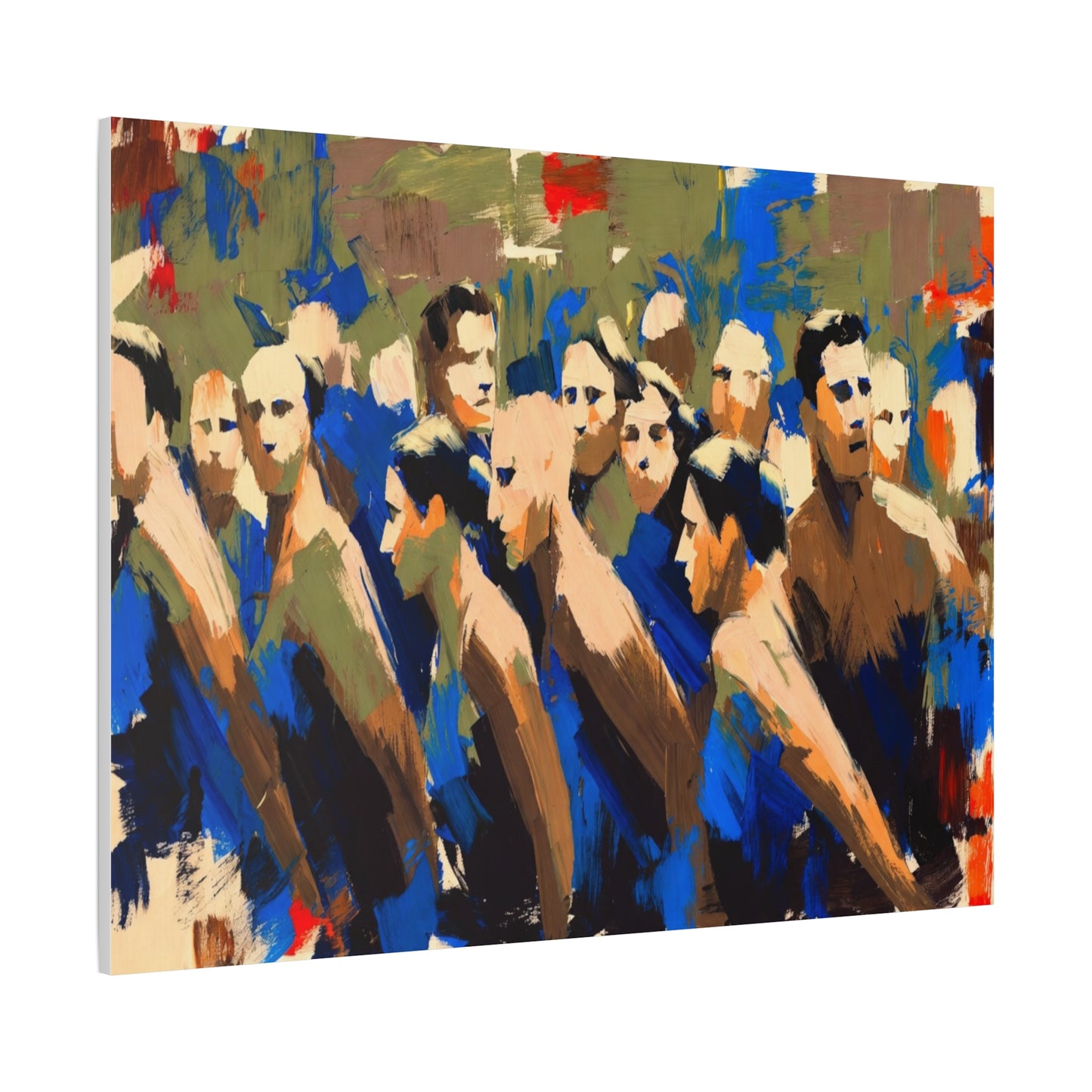 Abstract Crowd Painting Canvas Print — Stretched Matte Wall Art