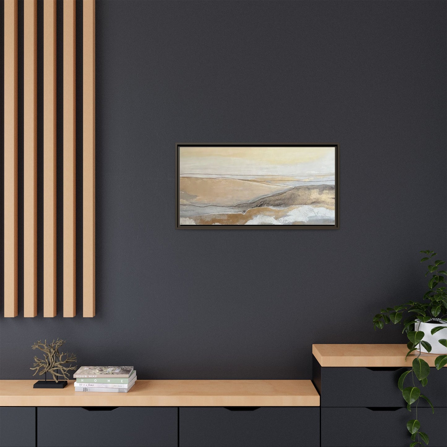 Framed Abstract Coastal Landscape Matte Canvas Wall Art