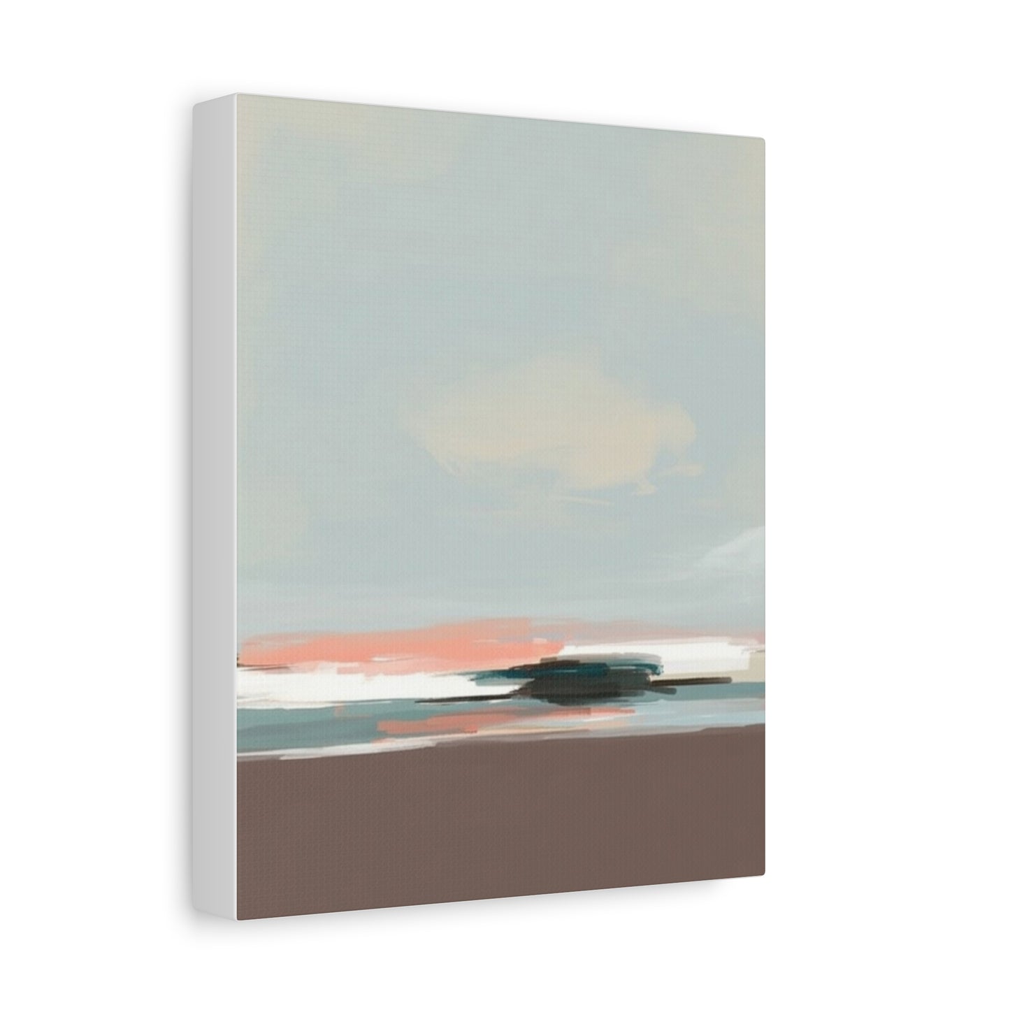 Coastal Abstract Canvas Art – Soft Pastel Seascape Matte Stretched Canvas