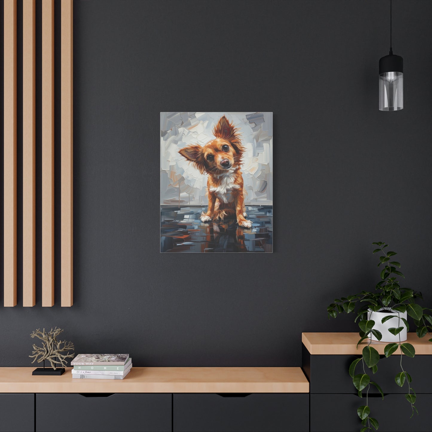 Charming Chihuahua Canvas Print — Whimsical Dog Portrait Wall Art