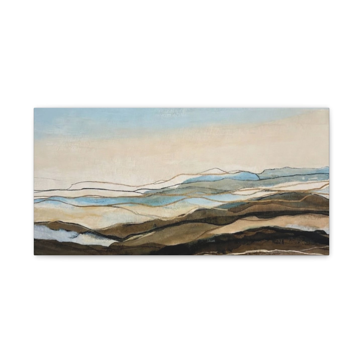 Abstract Coastal Landscape Matte Canvas – Stretched Wall Art