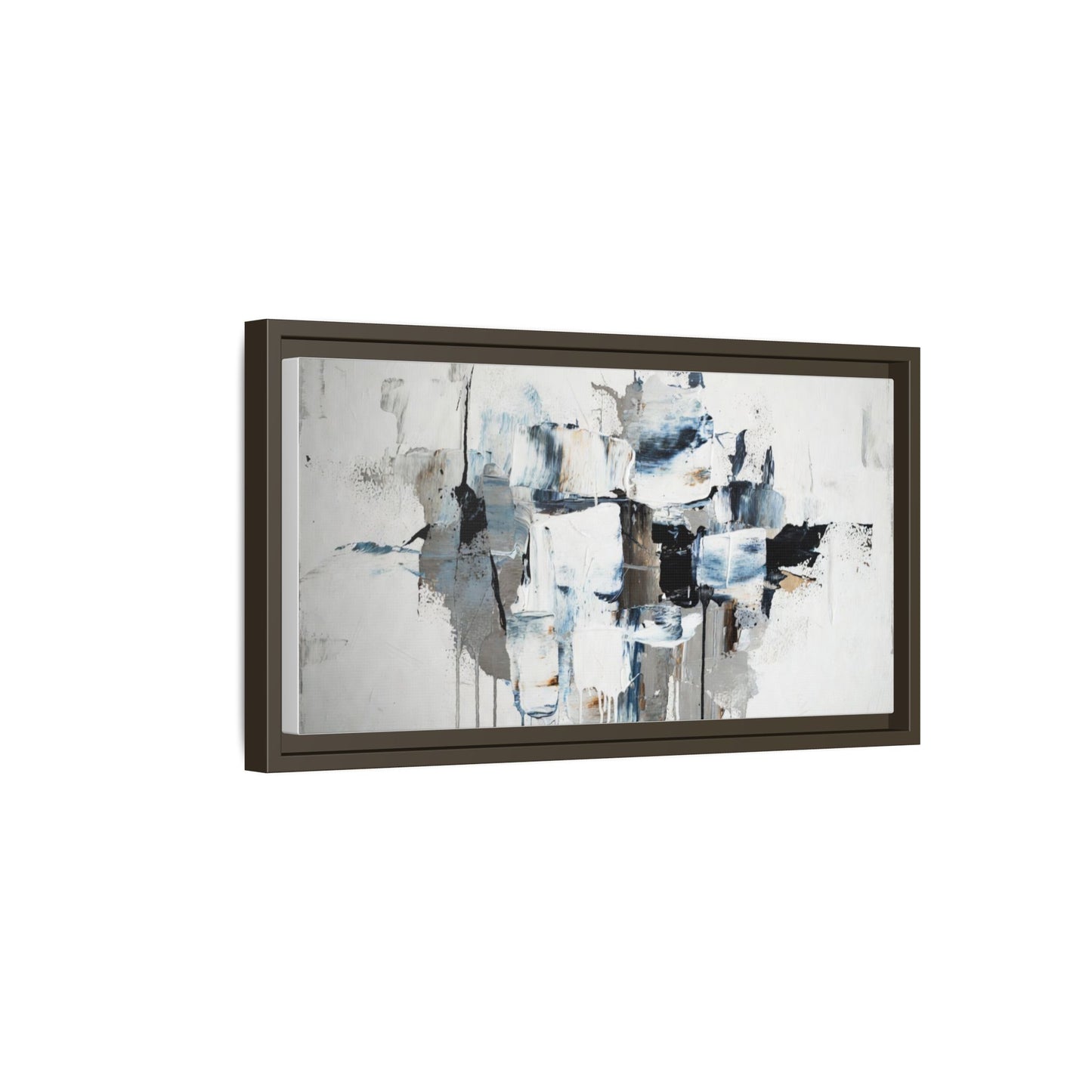 Framed Abstract Canvas Art — Blue Neutral Modern Wall Print