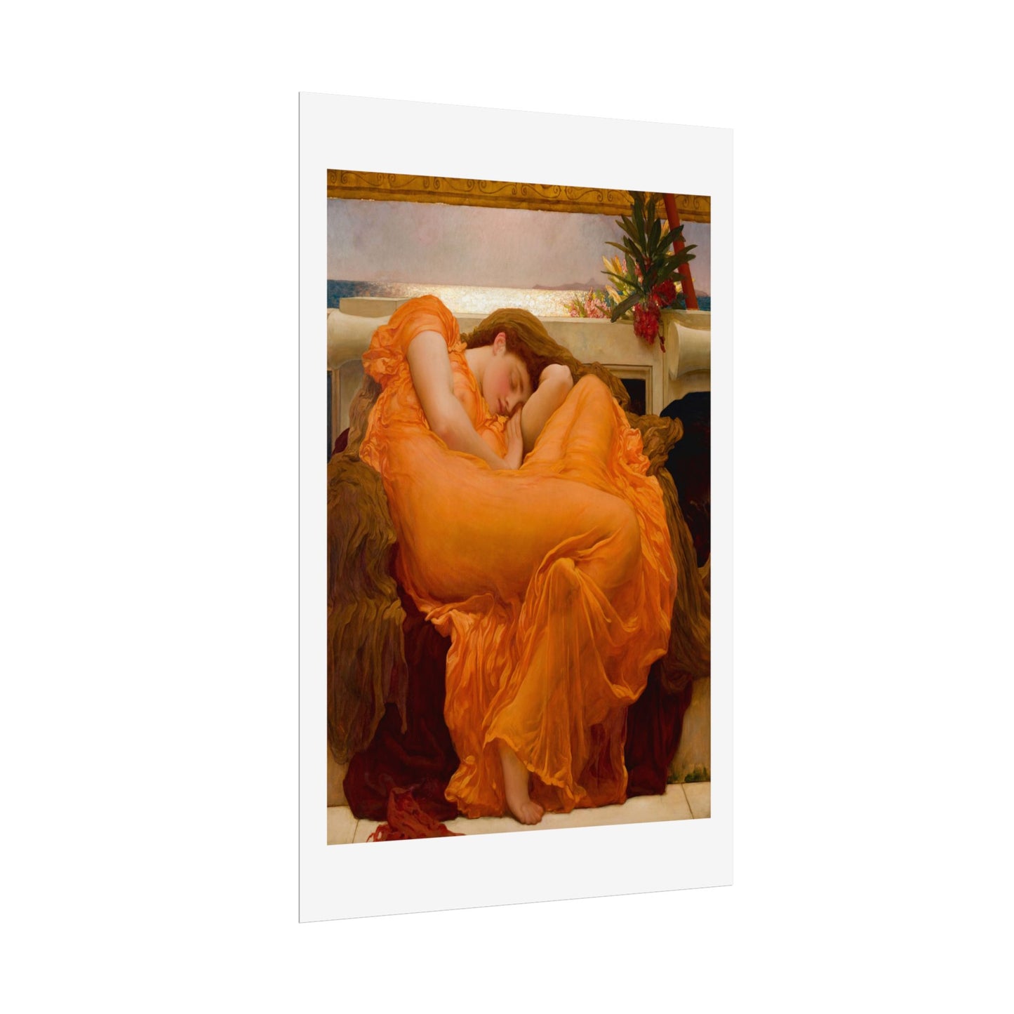 Flaming June by Lord Frederic Leighton Wall Art Print