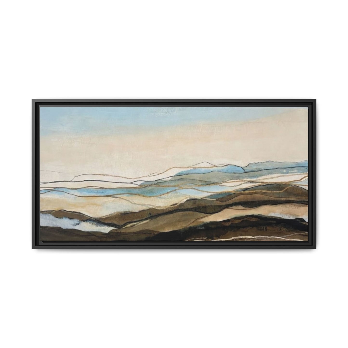 Framed Matte Canvas Print — Abstract Coastal Landscape Wall Art